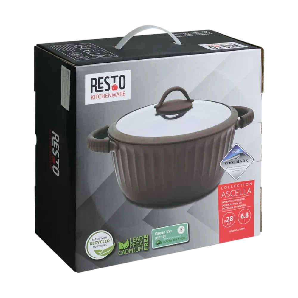 Кастрюля RESTO 94005, 6.8л, Коричневый