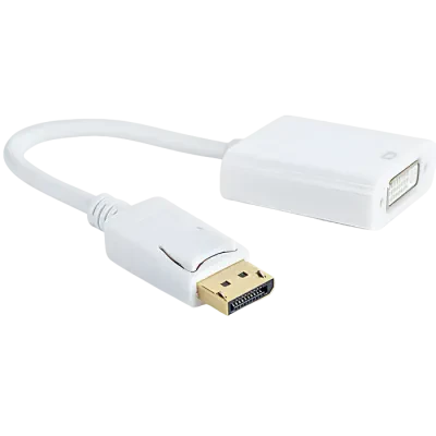 Adaptor Video Cablexpert A-DPM-DVIF-002-W, DisplayPort (M) - DVI-I (F), 0,1m, Alb