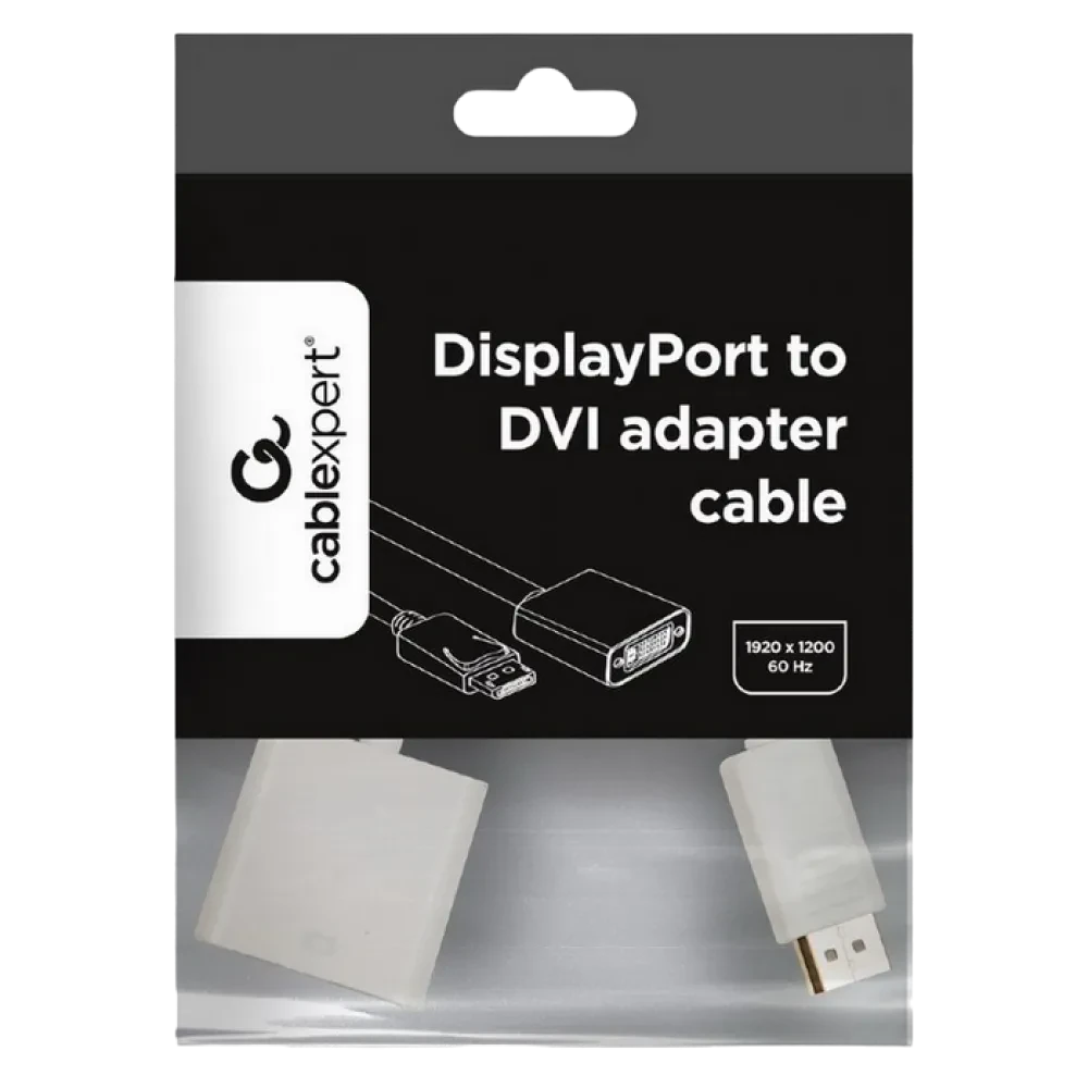 Adaptor Video Cablexpert A-DPM-DVIF-002-W, DisplayPort (M) - DVI-I (F), 0,1m, Alb