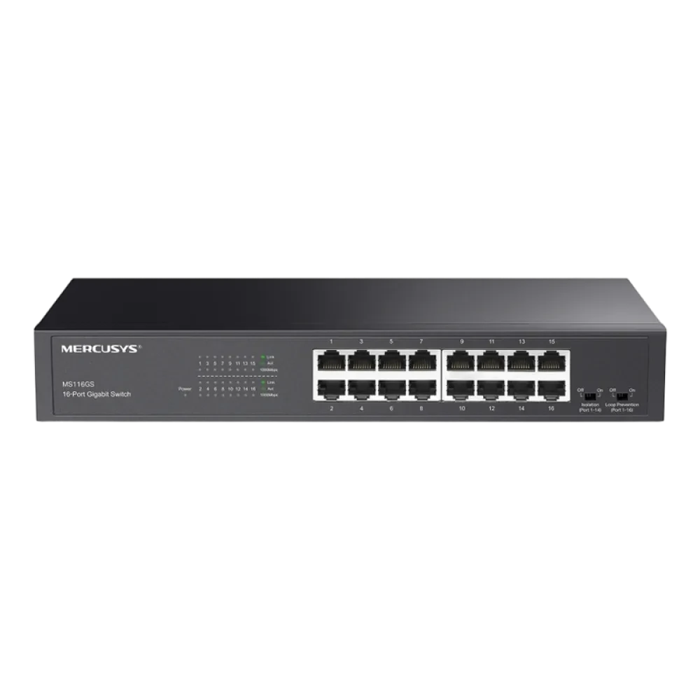 Сетевой коммутатор MERCUSYS MS116GS, 16x 10/100/1000 Мбит/с