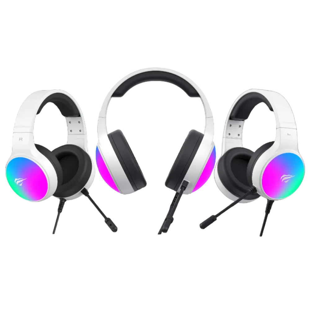 Căști gaming Havit H2043U, USB, Alb | Negru