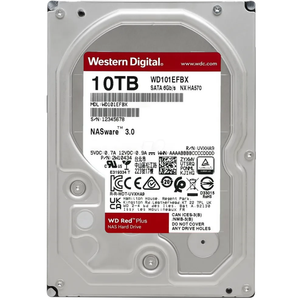 Жесткий диск Western Digital WD Red, 3.5", 10 ТБ <WD101EFBX>