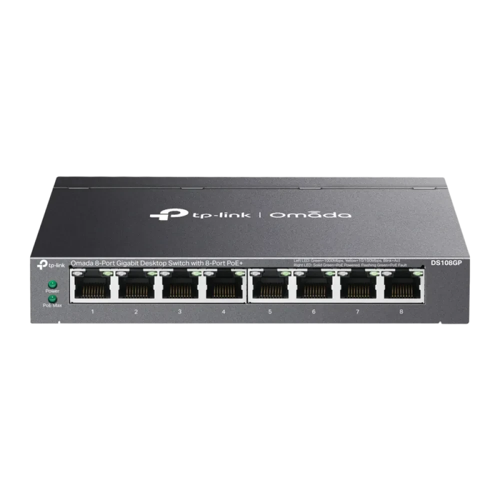 Switch de rețea TP-LINK DS108GP, 8x IEEE 802.3af/at PoE+ Ports