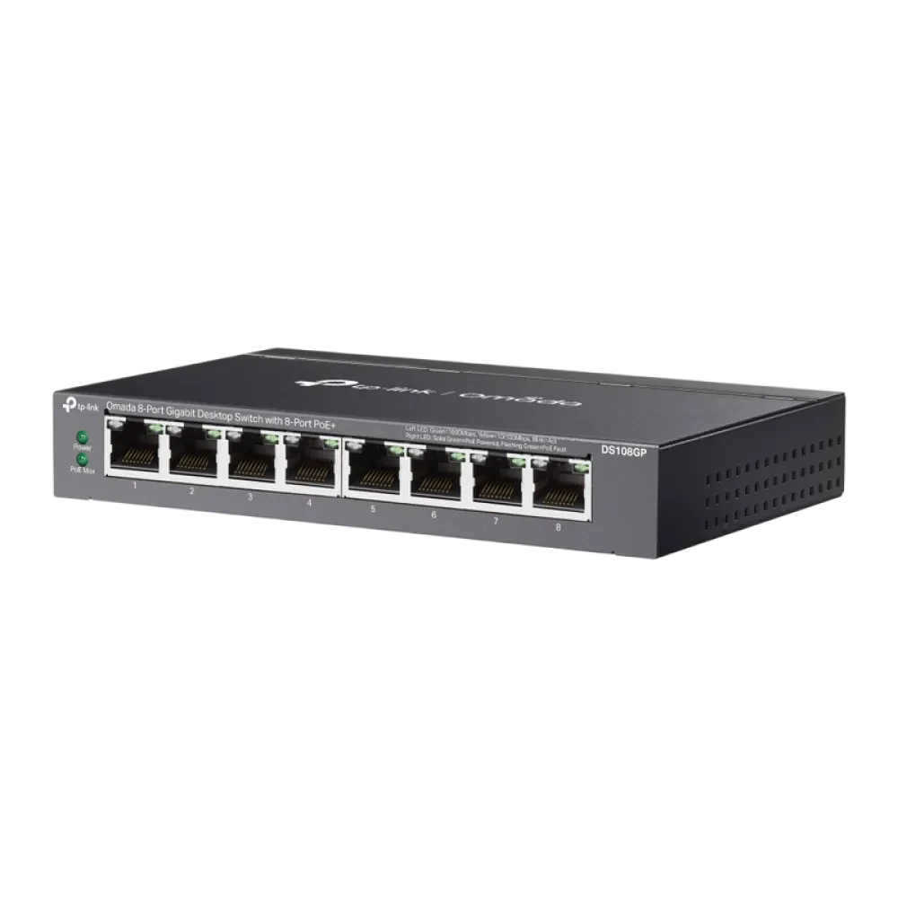 Switch de rețea TP-LINK DS108GP, 8x IEEE 802.3af/at PoE+ Ports