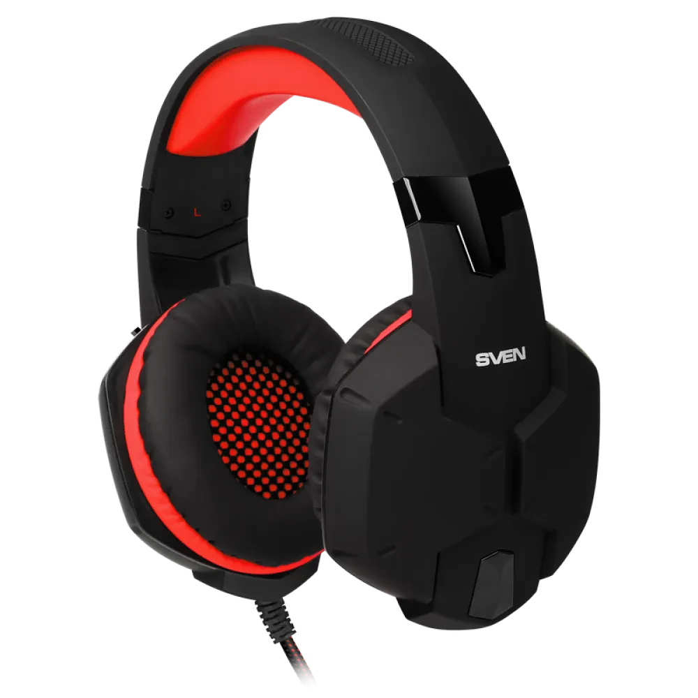 Căști gaming SVEN AP-G988MV, Cu fir, Negru/Roșu