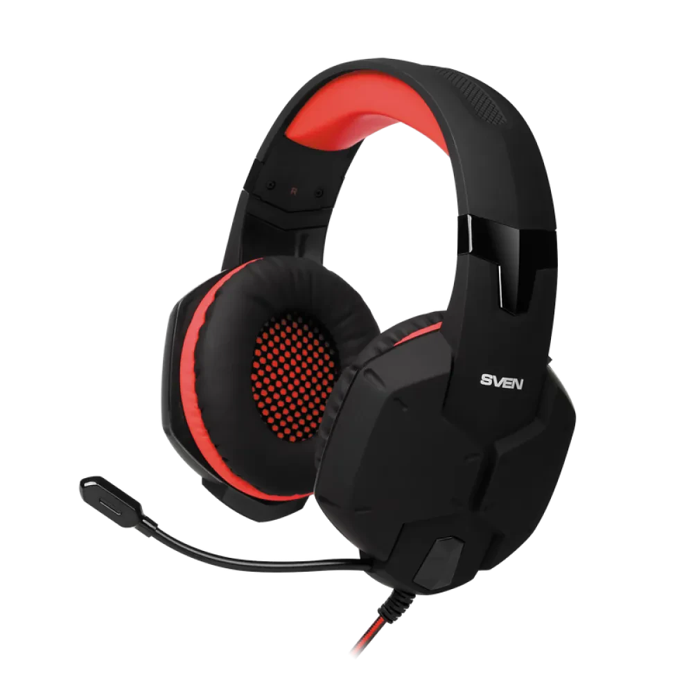 Căști gaming SVEN AP-G988MV, Cu fir, Negru/Roșu