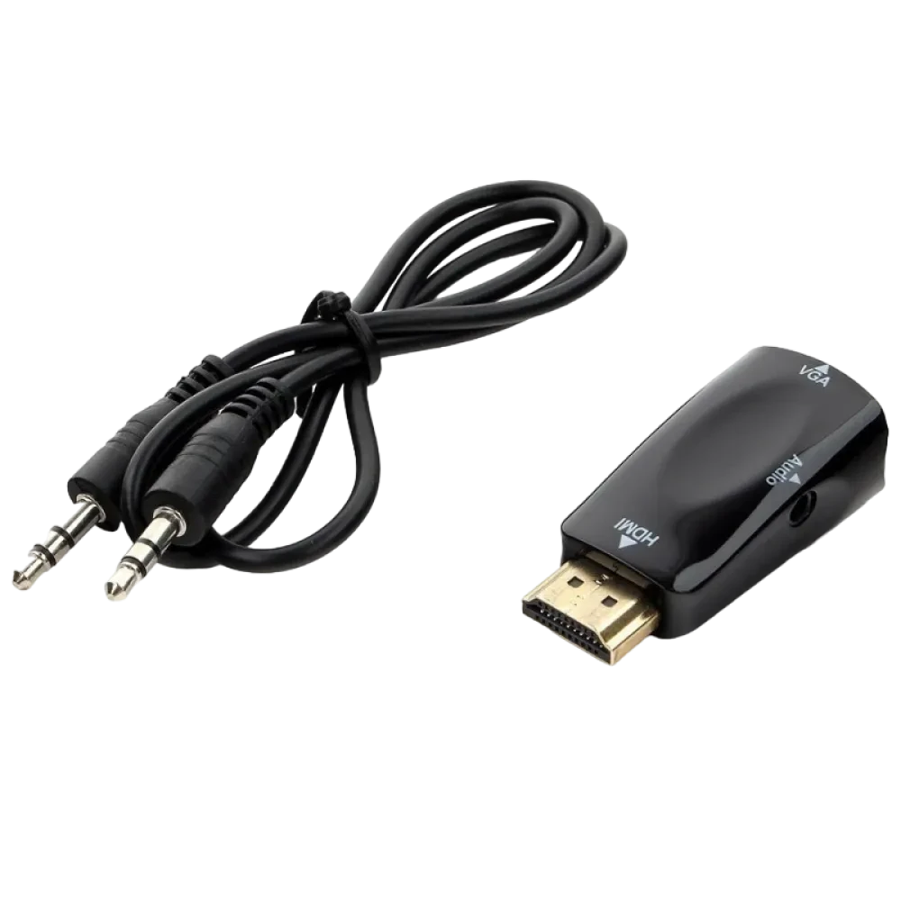 Видео/Audio конвертер Cablexpert A-HDMI-VGA-02, HDMI - VGA D-Sub + 3.5 mm Jack, Чёрный