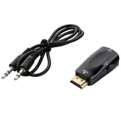 Видео/Audio конвертер Cablexpert A-HDMI-VGA-02, HDMI - VGA D-Sub + 3.5 mm Jack, Чёрный