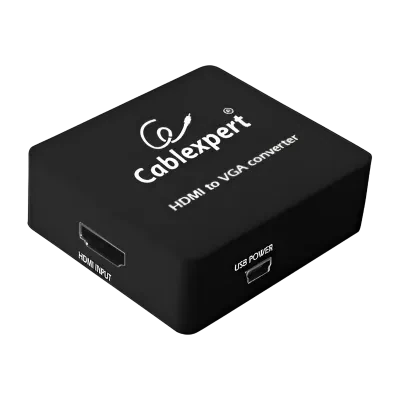 Видео/Audio конвертер Cablexpert DSC-HDMI-VGA-001,  - VGA D-Sub + 3.5 mm Jack, Чёрный