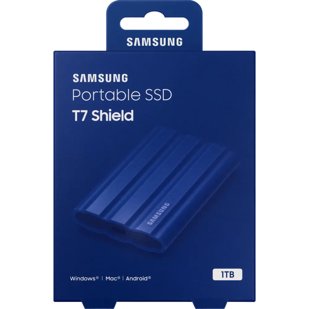 SSD portabil extern Samsung T7 Shield, 1 TB, Albastru (MU-PE1T0R/EU)