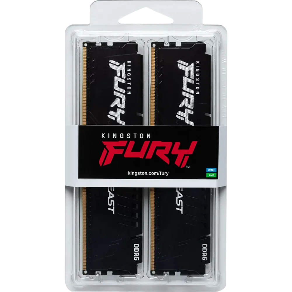 Оперативная память Kingston FURY Beast, DDR5 SDRAM, 5200 МГц, 16Гб, KF552C36BBEK2-16