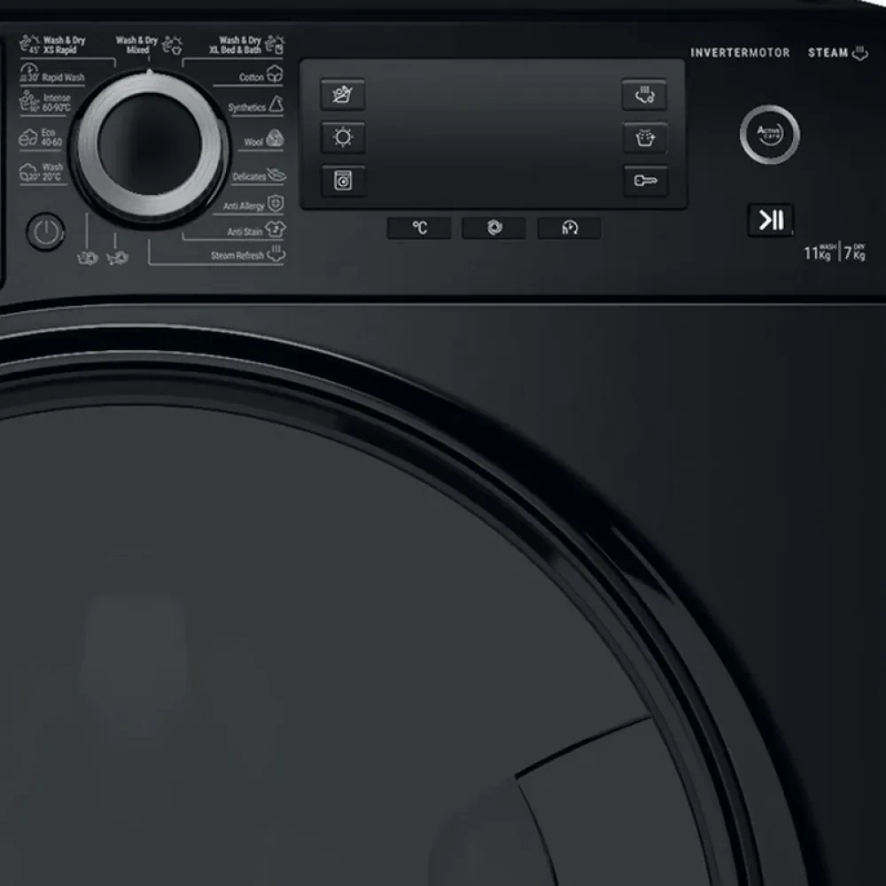 Стирально-сушильная машина Hotpoint-Ariston NDD 11725 BDA EE, 11кг, Чёрный