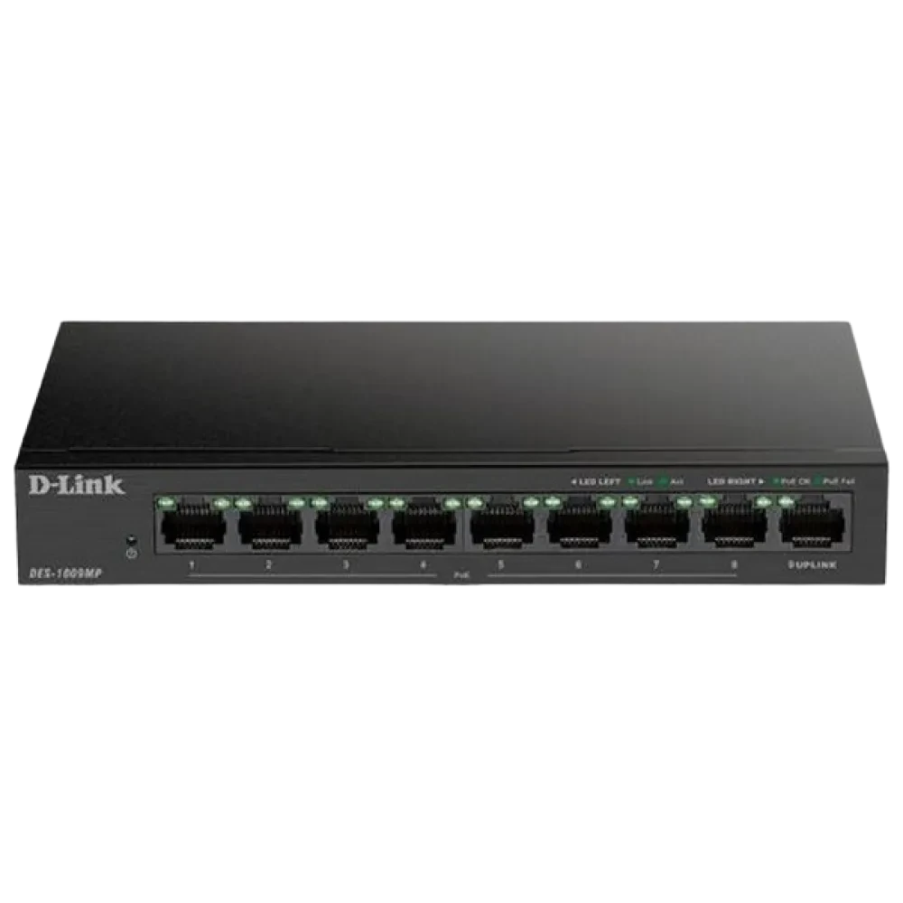 PoE коммутатор D-Link DES-1009MP, 8x IEEE 802.3af/at