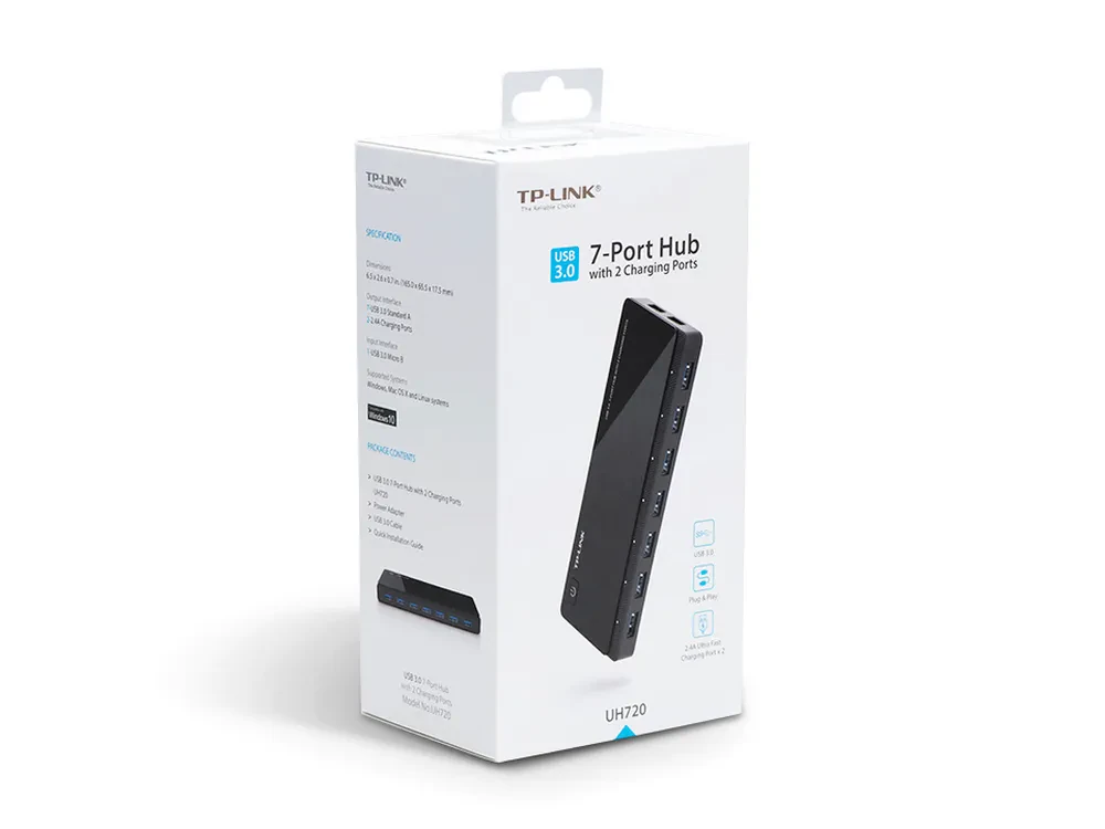 USB-концентратор TP-LINK UH720, Чёрный