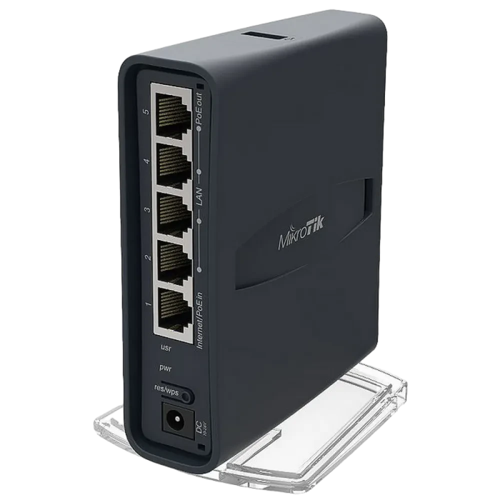 Router fără fir MikroTik hAP AC Lite Tower, Negru