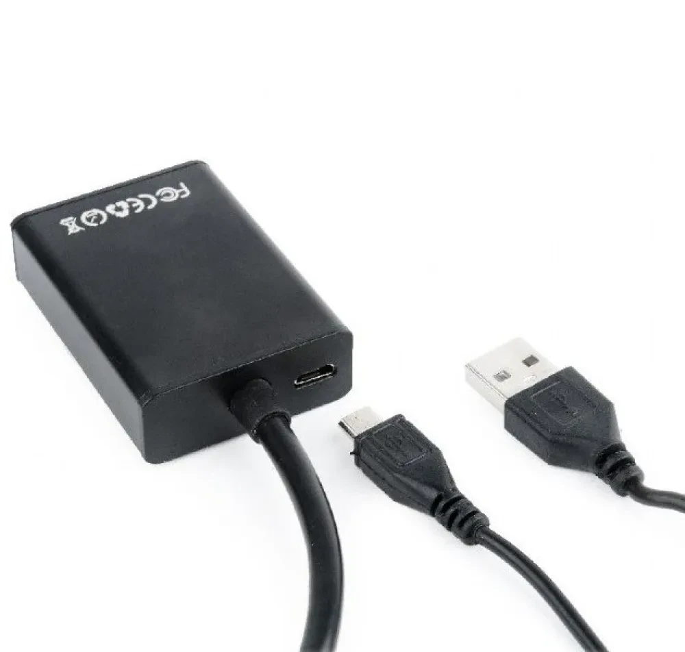 Convertor Video/Audio Cablexpert A-VGA-HDMI-01, VGA D-Sub + 3.5 mm Jack - HDMI (F), 0,15m, Negru