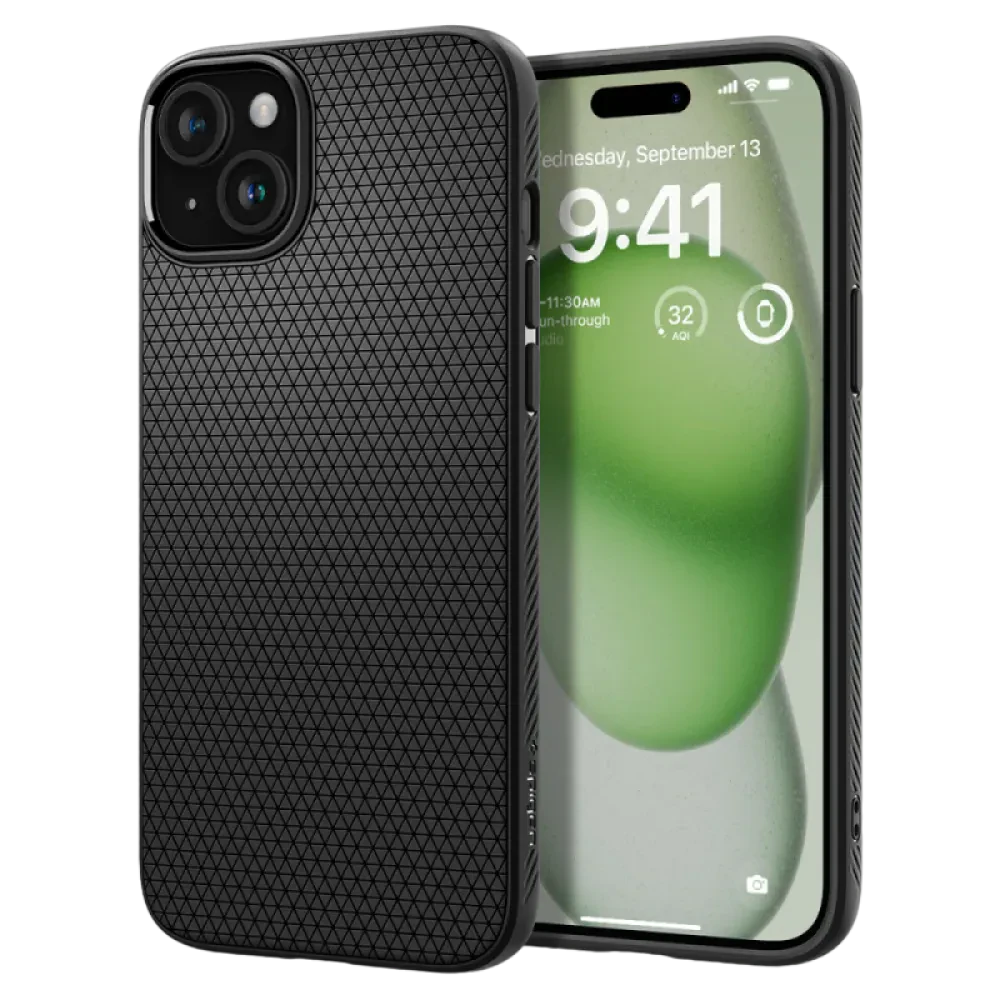 Husă Spigen iPhone 15 Plus Liquid Air, Negru Mat