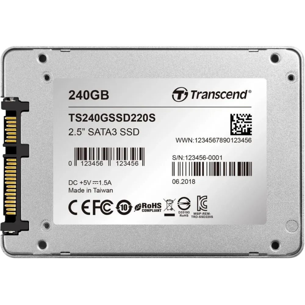 Накопитель SSD Transcend SSD220S, 240Гб, TS240GSSD220S