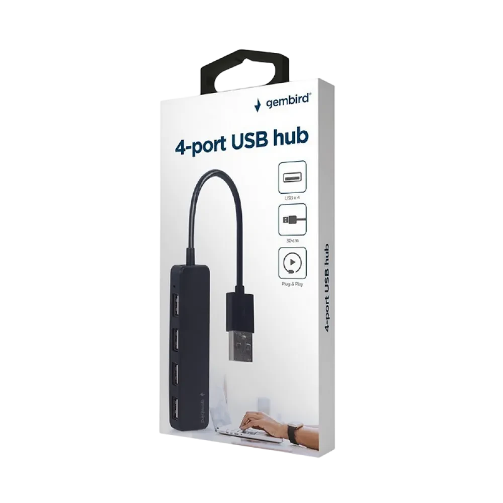 USB-концентратор Gembird UHB-U2P4-06, Чёрный