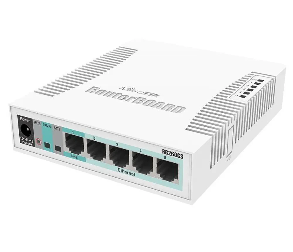 Comutator MikroTik RB260GS, Alb