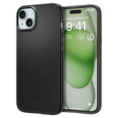 Чехол Spigen iPhone 15 Plus Thin Fit, Чёрный