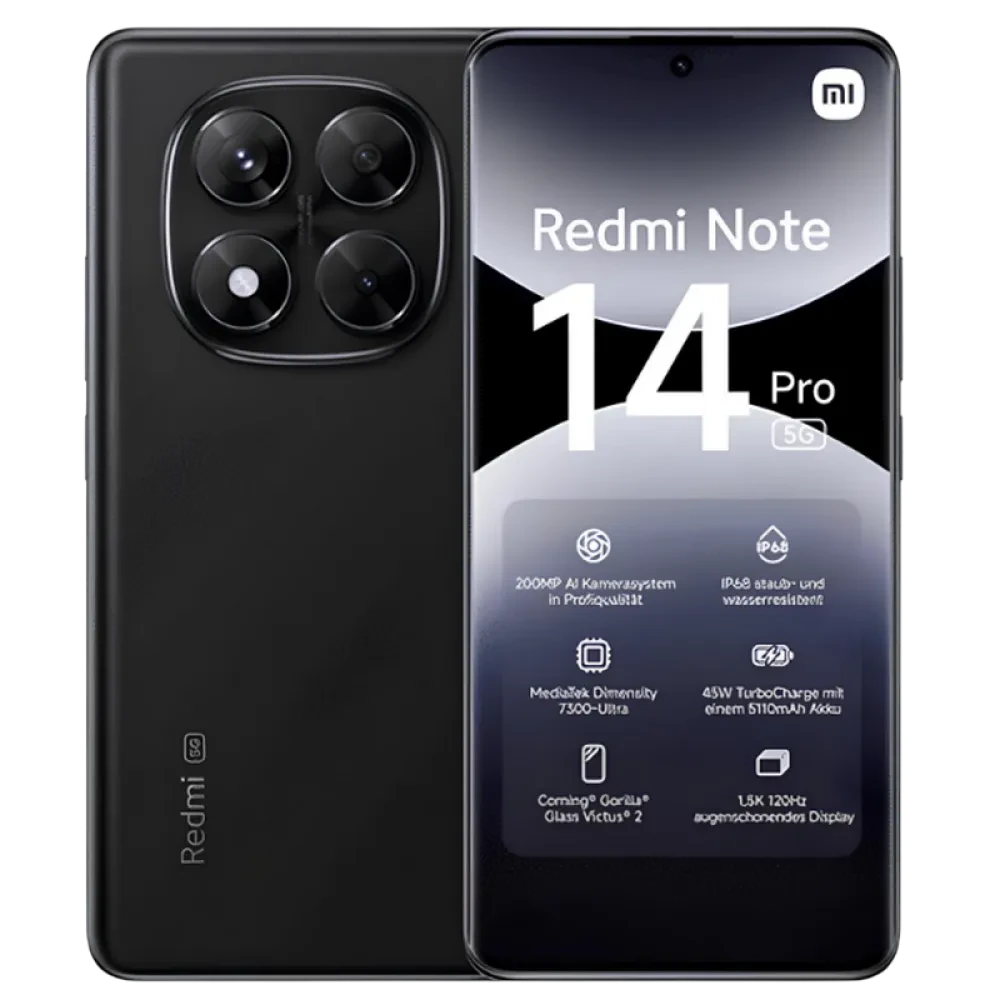Смартфон Xiaomi Redmi Note 14 Pro 5G, 8Гб/256Гб, Midnight Black