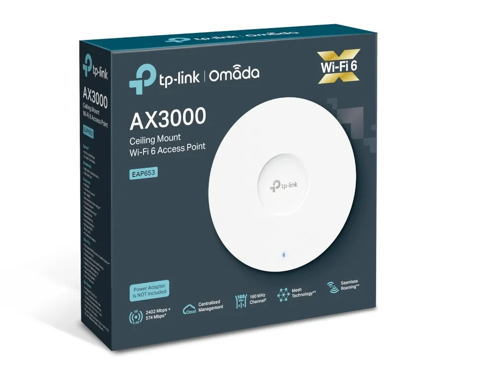 Беспроводная точка доступа TP-LINK EAP653, 574 Мбит/с, 2402 Мбит/с, Белый