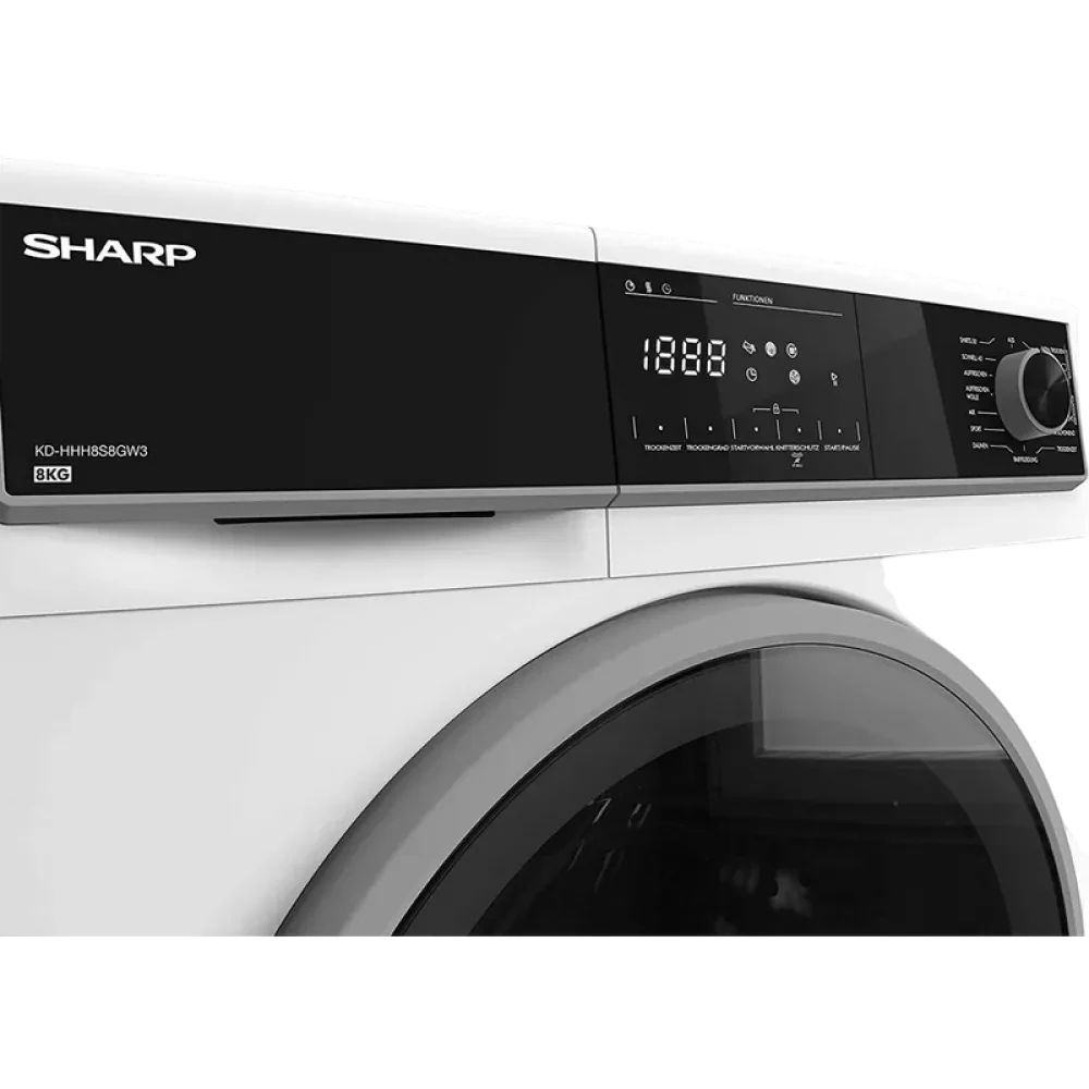 Сушильная машина Sharp KDHHH8S8GW3EE, 8кг, Белый