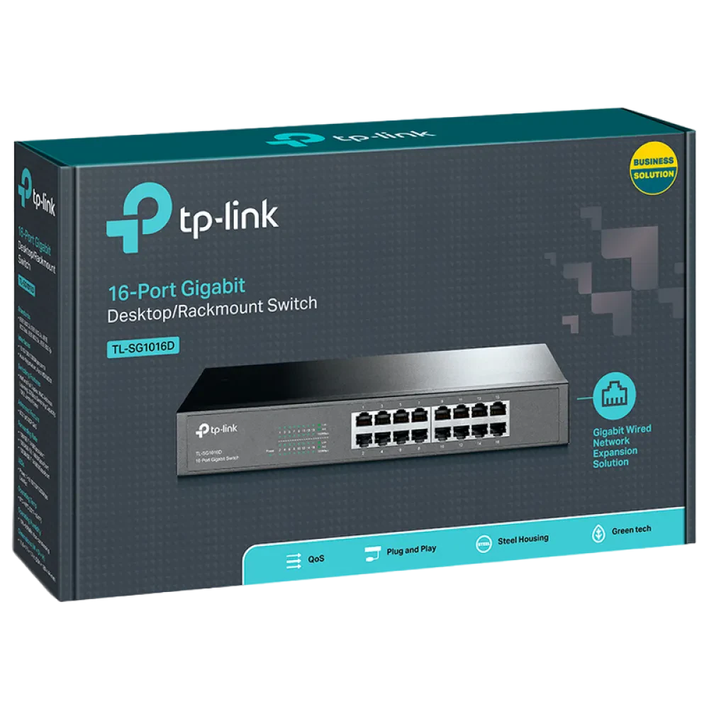 Switch de rețea TP-LINK TL-SG1016D, 16x 10/100/1000 Mbps