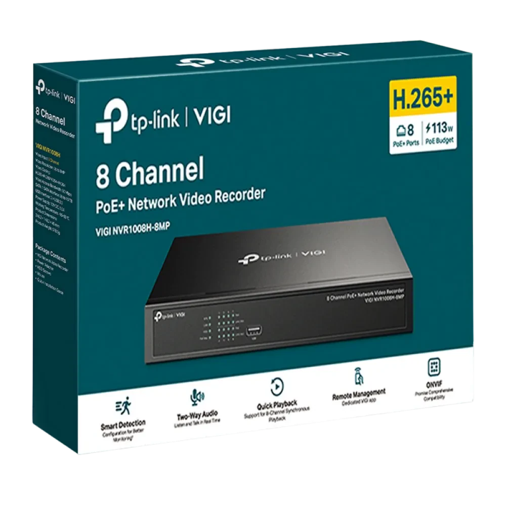 Înregistrator video TP-LINK VIGI NVR1008H-8MP, Negru