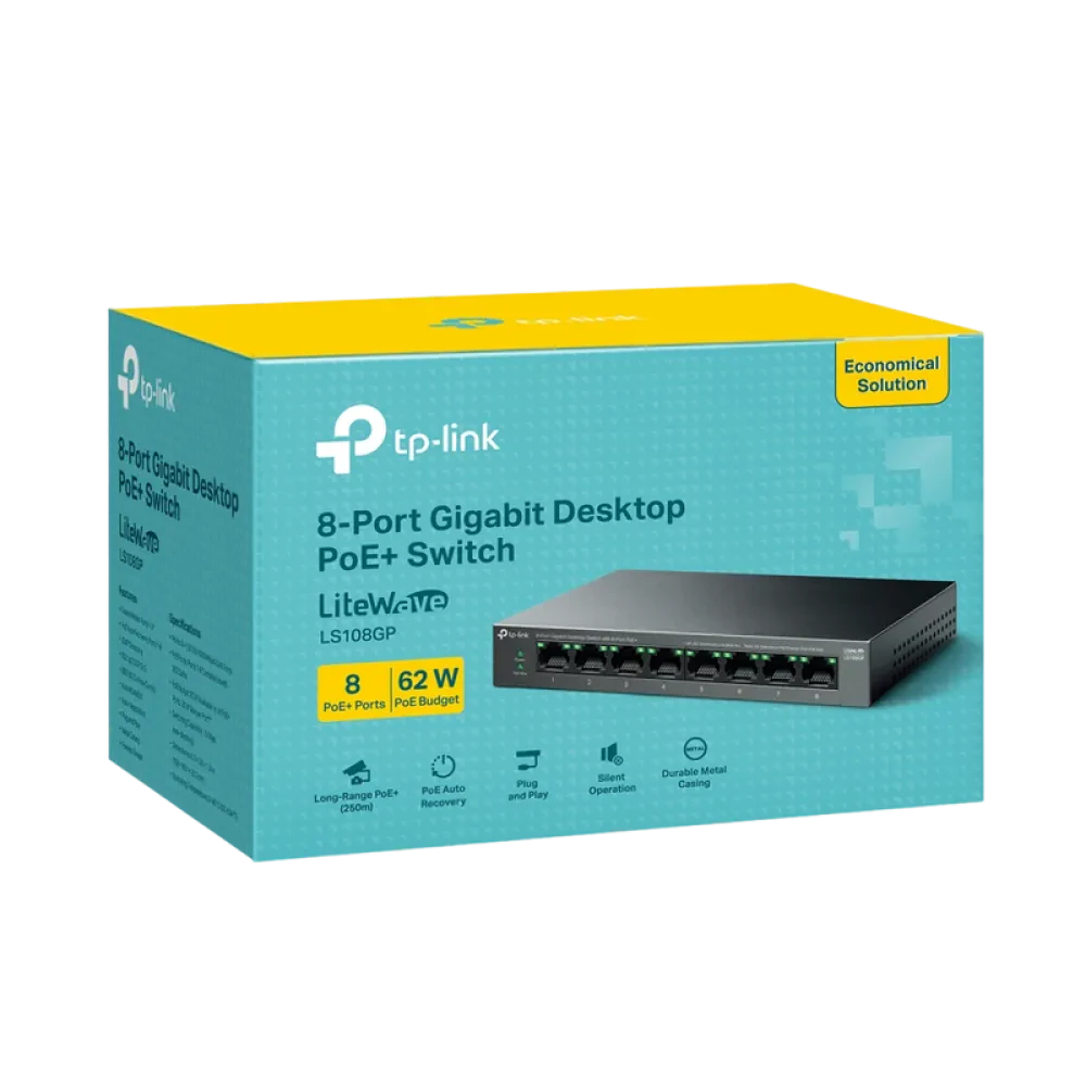Comutator PoE TP-LINK LS108GP, 802.3af/at PoE+
