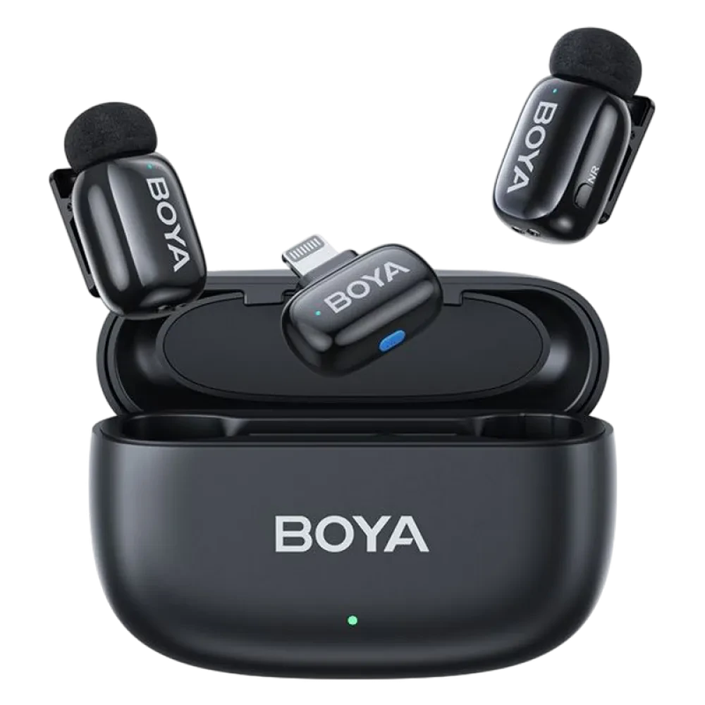 Microfon portabil pentru înregistrare vocală Boya Mini-15, Fără fir, Negru