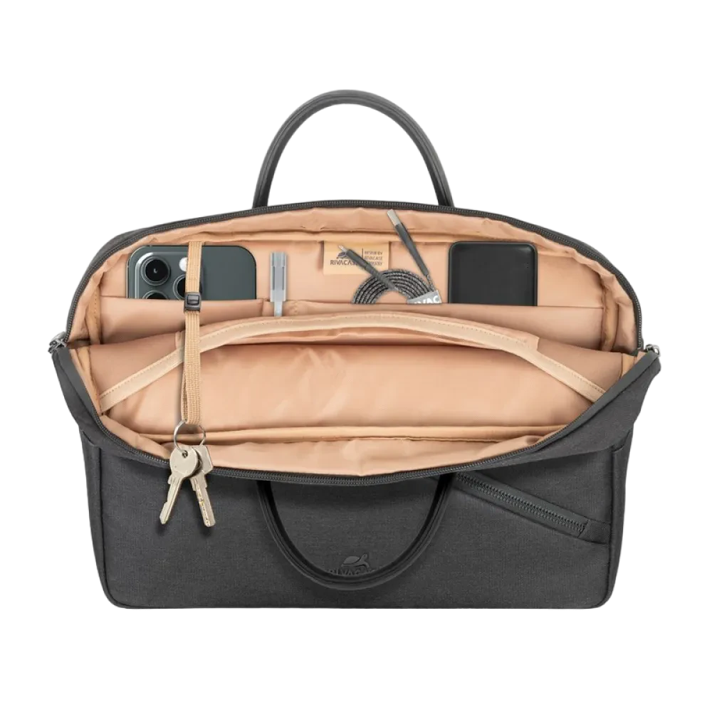 Geantă pentru Laptop Rivacase 8124, 15", Eco-Friendly rPET Poliester, Negru