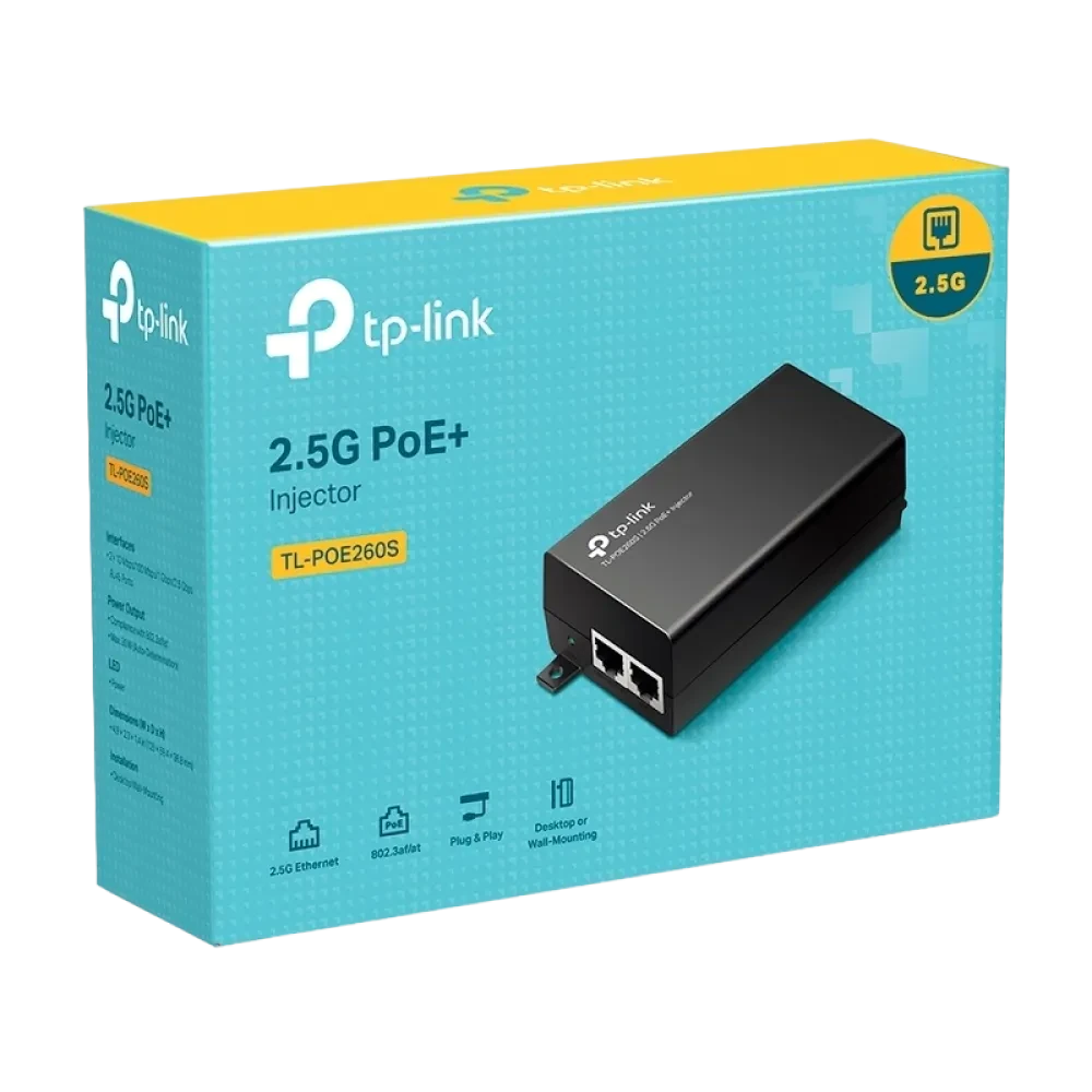 PoE Инжектор TP-LINK PoE260S, 802.3af/at PoE