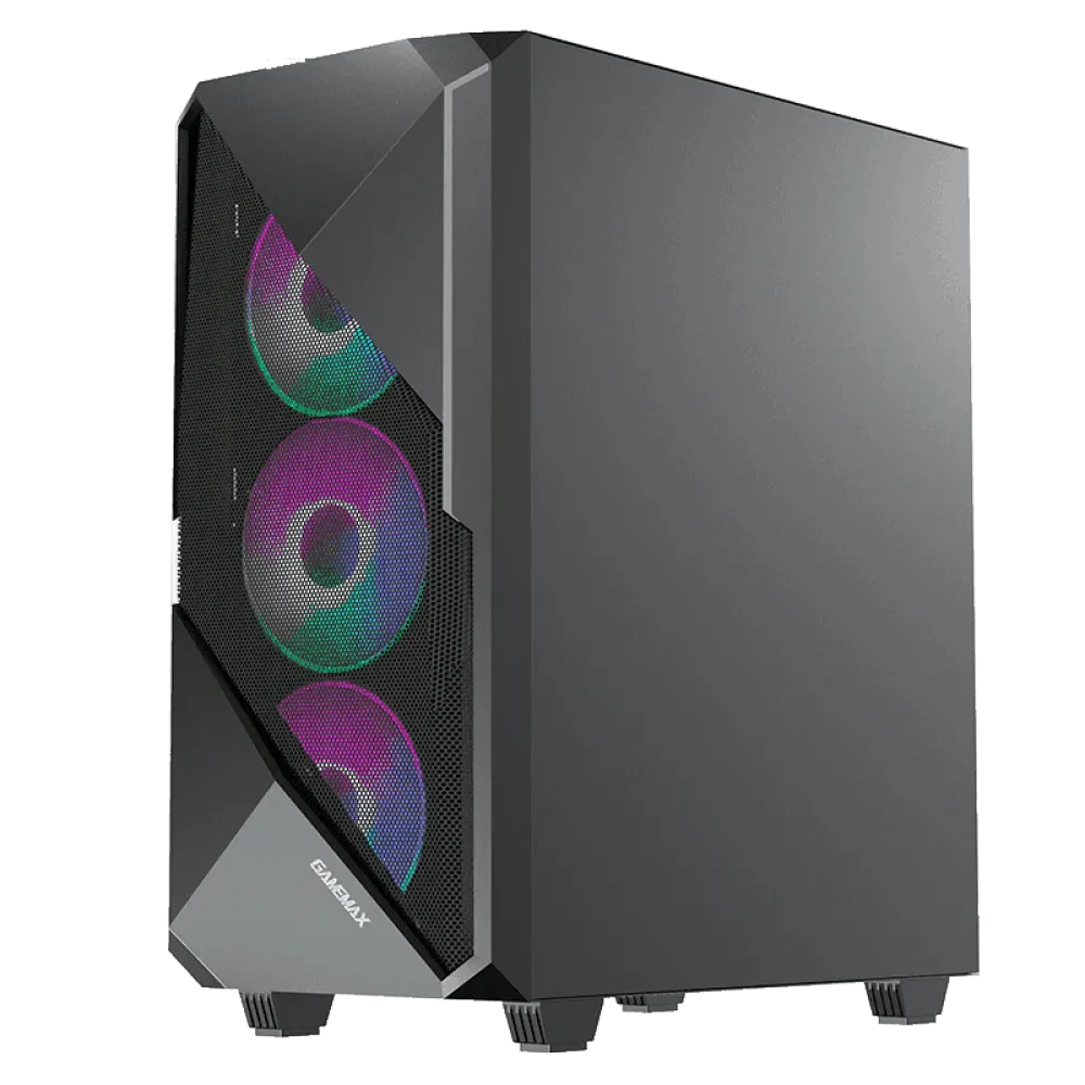 Carcasă PC Gamemax Revolt, Midi-Tower, Fără PSU, Negru
