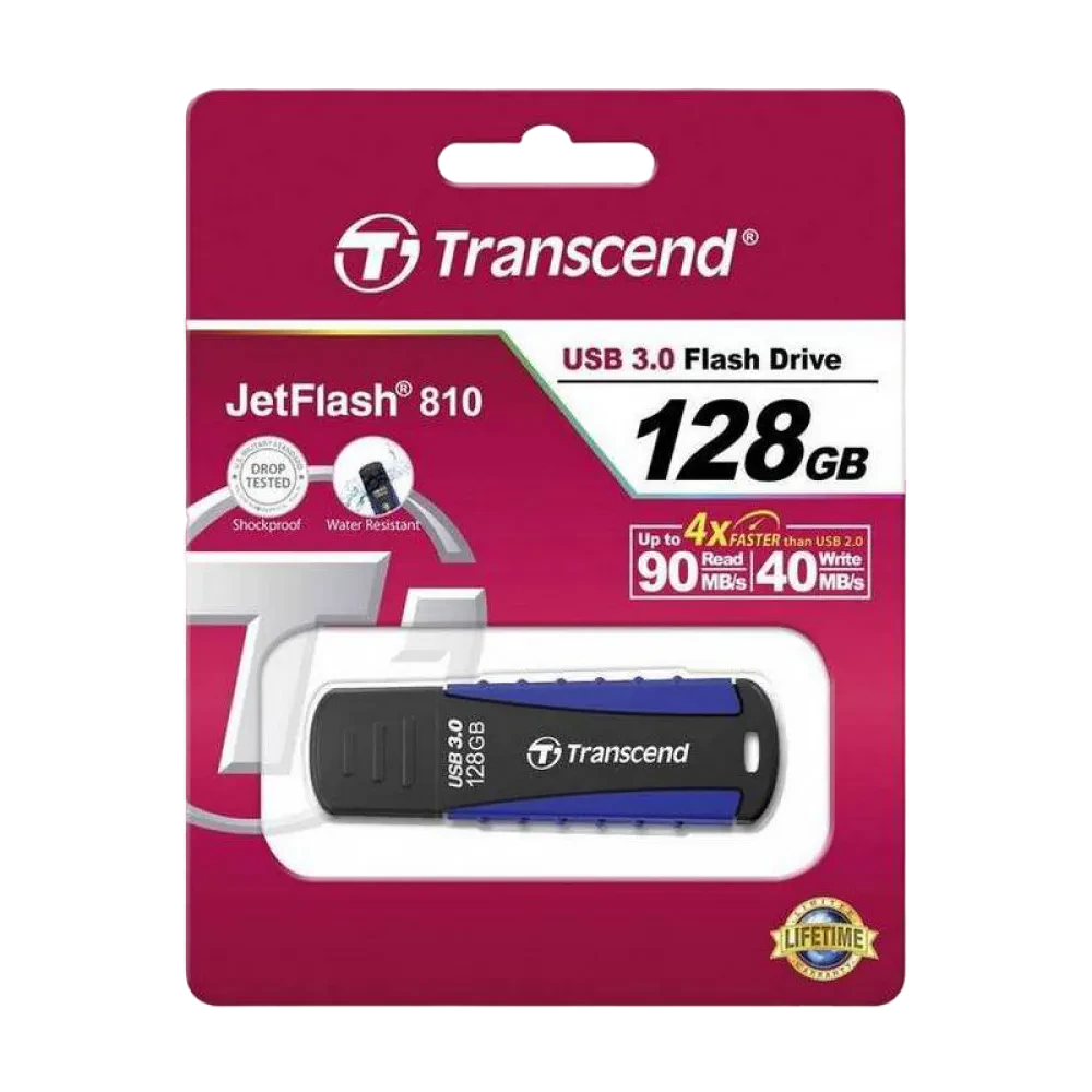 Memorie USB Transcend JetFlash 810, 128GB, Negru/Albastru