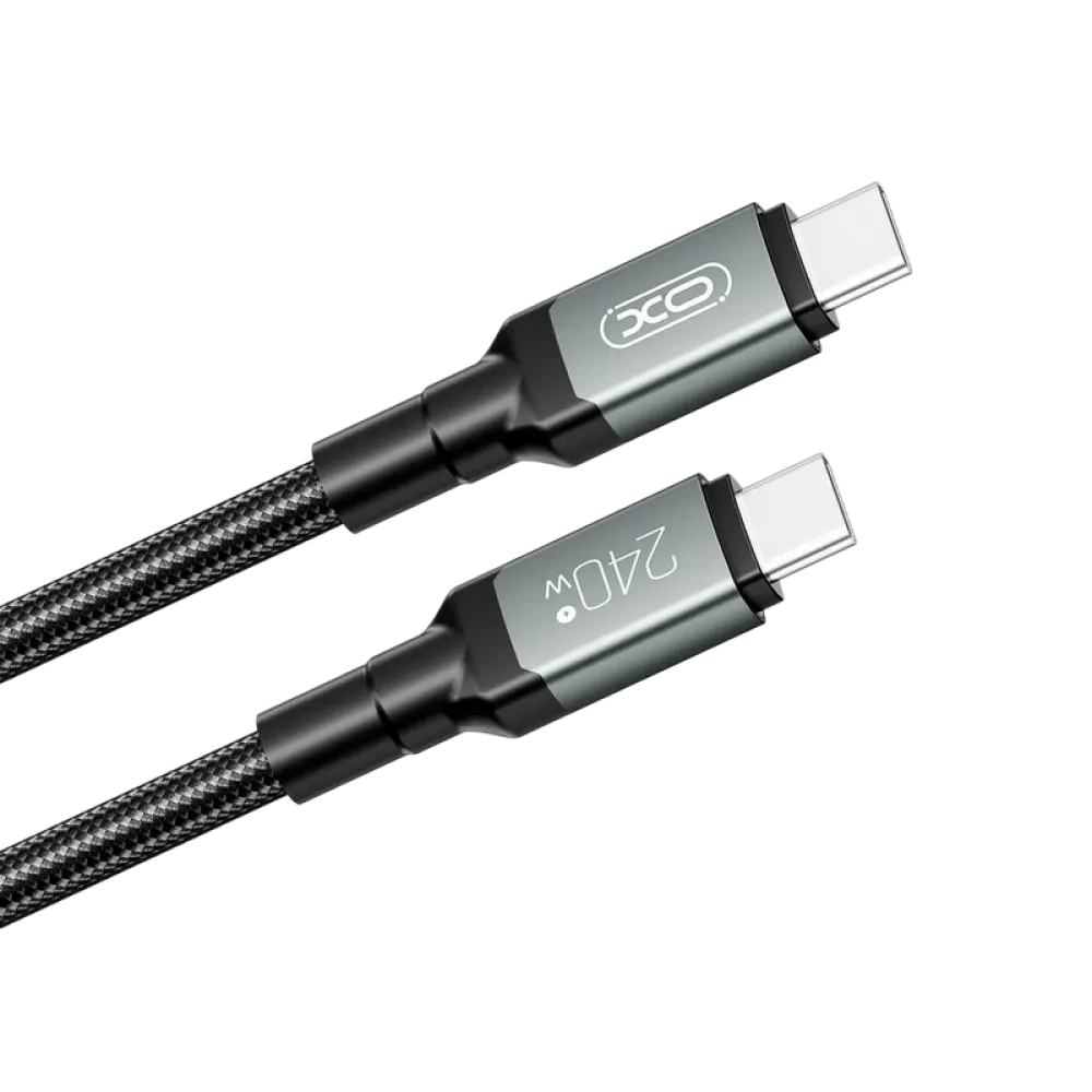 Кабель для зарядки и синхронизации XO NB-Q264B, USB Type-C/USB Type-C, 2м, Чёрный