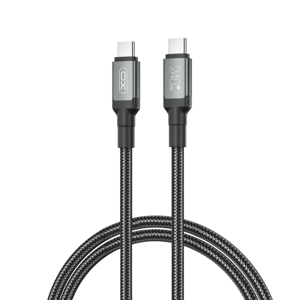 Кабель для зарядки и синхронизации XO NB-Q264B, USB Type-C/USB Type-C, 2м, Чёрный