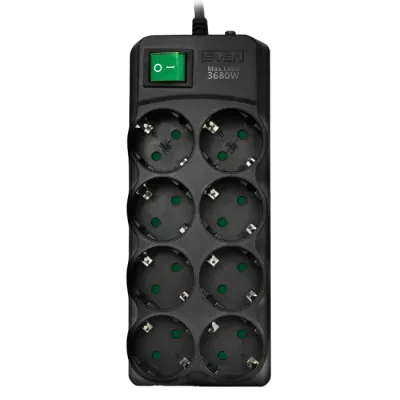 Prelungitor electric SVEN SV-021726, 8 Prize, 5m, Negru
