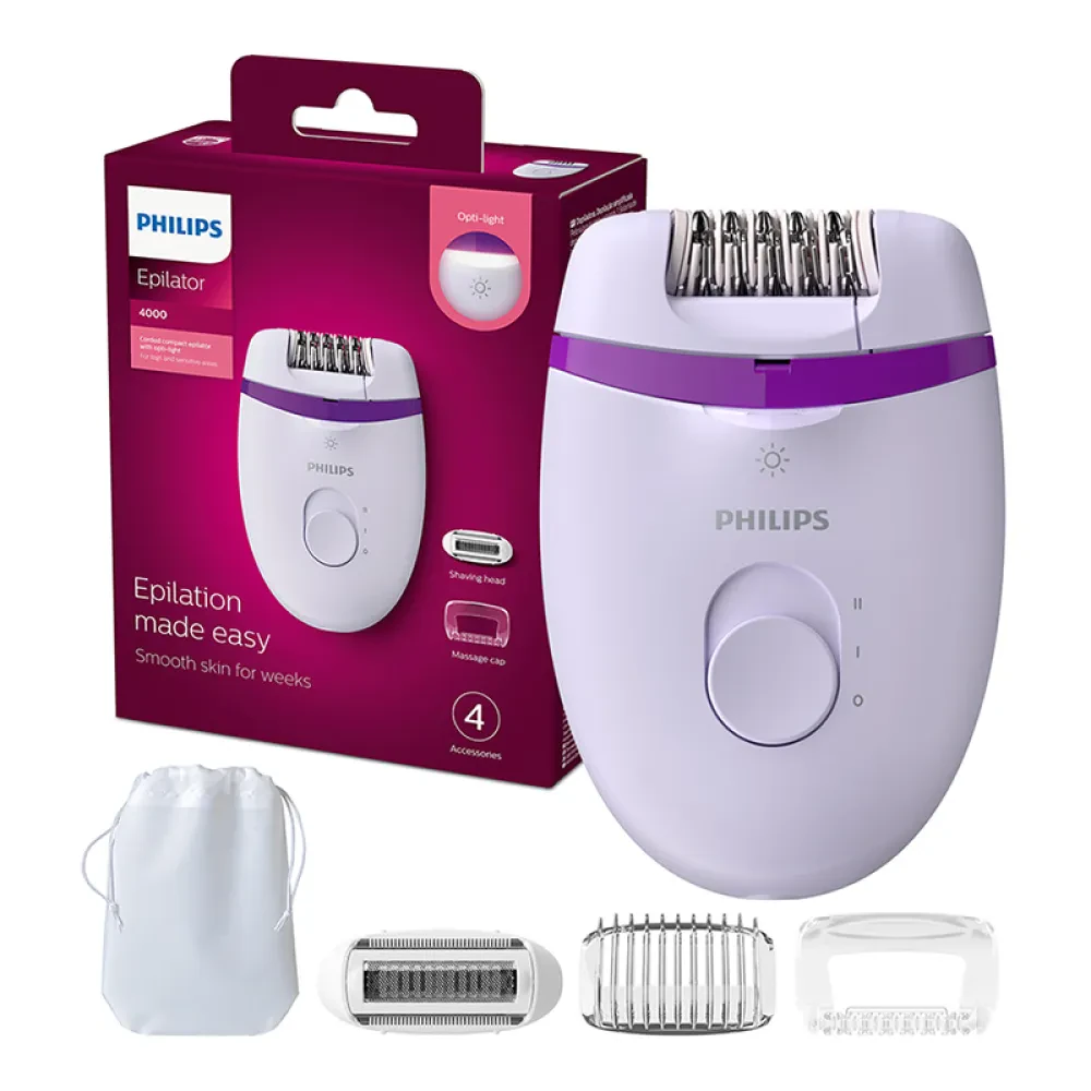 Эпилятор Philips BRE275/00, Белый | Фиолетовый