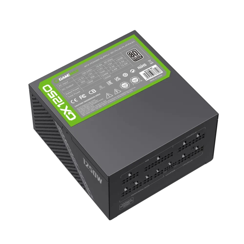 Блок питания для компьютеров Gamemax GX-1250 PRO, 1250Вт, ATX, Полностью модульный