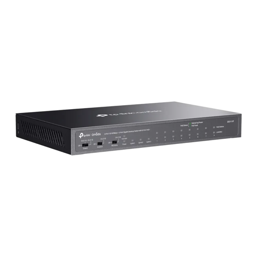 Comutator PoE TP-LINK DS111P, 8x IEEE 802.3af/at PoE+ Ports