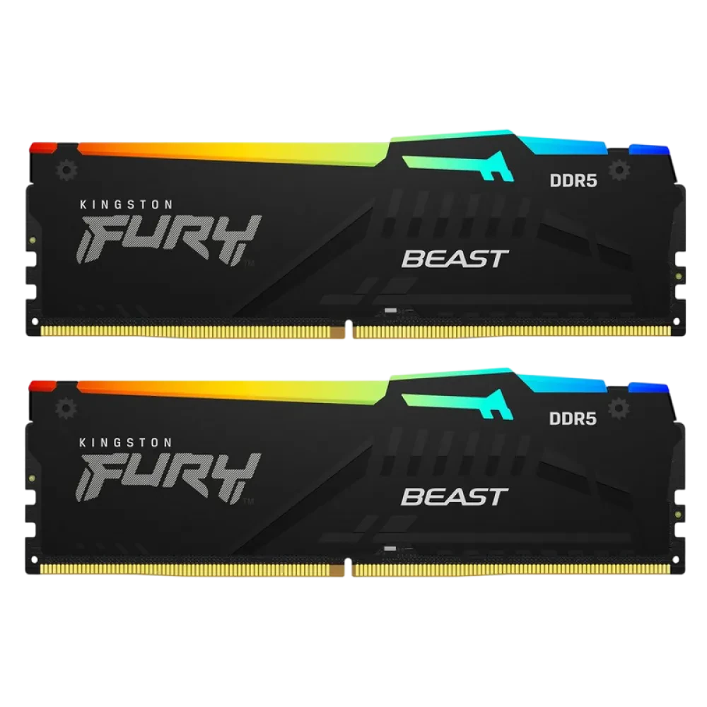 Memorie RAM Kingston FURY Beast RGB, DDR5 SDRAM, 6400 MHz, 64GB, KF564C32BBEAK2-64