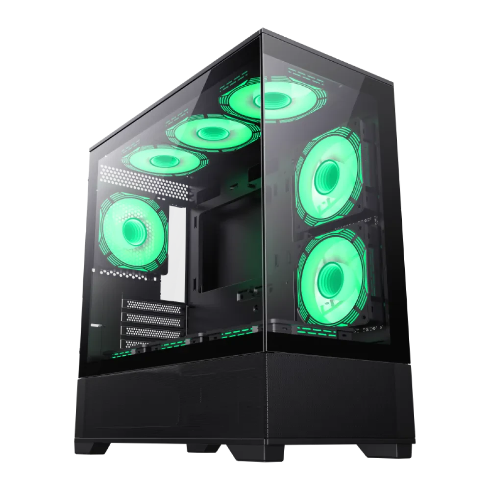 Carcasă PC Gamemax Vista M, Midi-Tower, Fără PSU, Negru