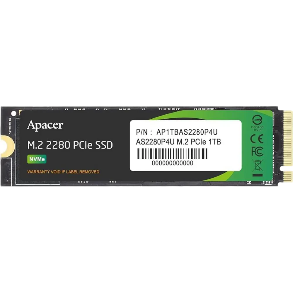 Накопитель SSD Apacer AS2280P4U, 1024Гб, AP1TBAS2280P4U-1