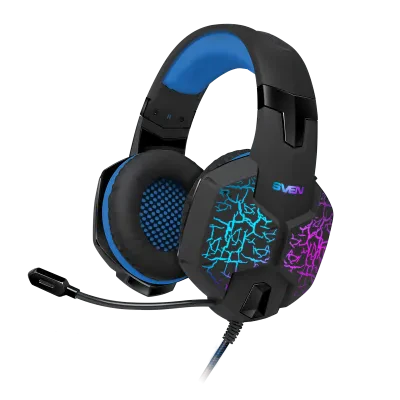 Căști gaming SVEN AP-U980MV, Cu fir, Negru/Albastru