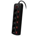 Prelungitor electric SVEN SF-05PL, 5 Prize, 1,8m, Negru