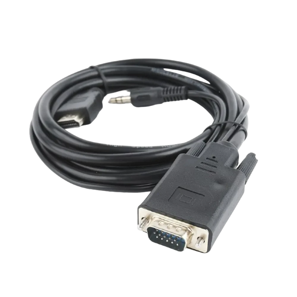 Cablu Video Cablexpert A-HDMI-VGA-03-6, HDMI (M) - VGA D-Sub + 3.5 mm Jack, 1,8m, Negru