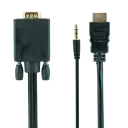 Cablu Video Cablexpert A-HDMI-VGA-03-6, HDMI (M) - VGA D-Sub + 3.5 mm Jack, 1,8m, Negru