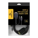 Cablu Video Cablexpert A-HDMI-VGA-03-6, HDMI (M) - VGA D-Sub + 3.5 mm Jack, 1,8m, Negru